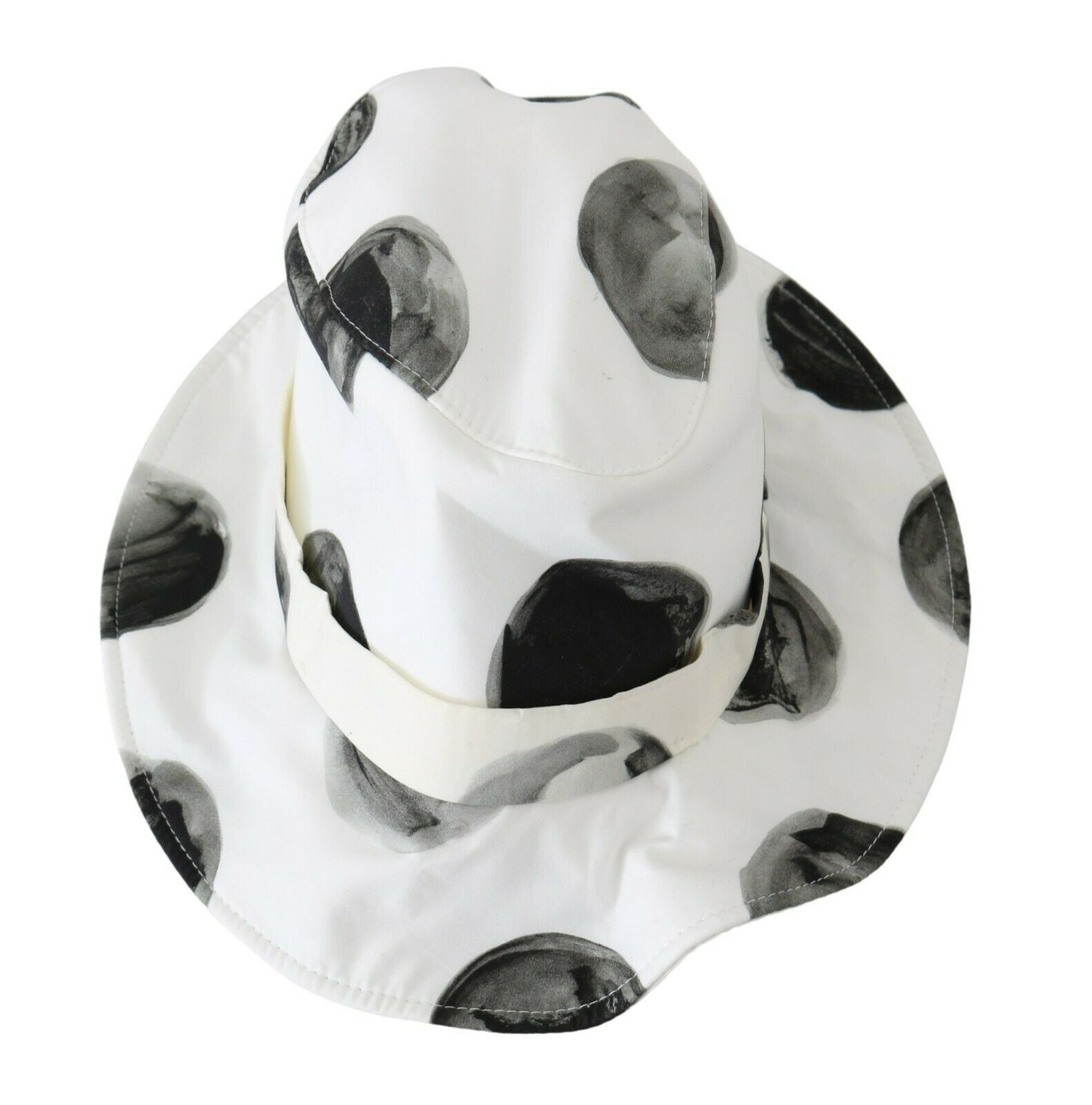 Dolce & Gabbana White Cotton Bucket Hat with Polka Dot Pattern-4