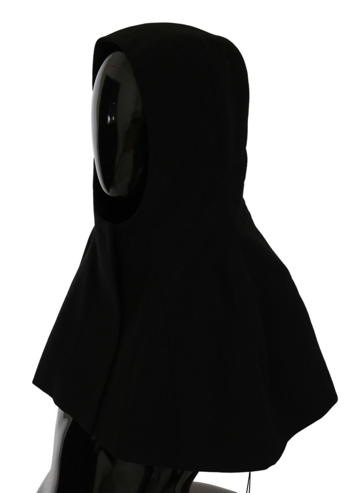 Dolce & Gabbana Black Wool Full Head Hooded Scarf Hat-2