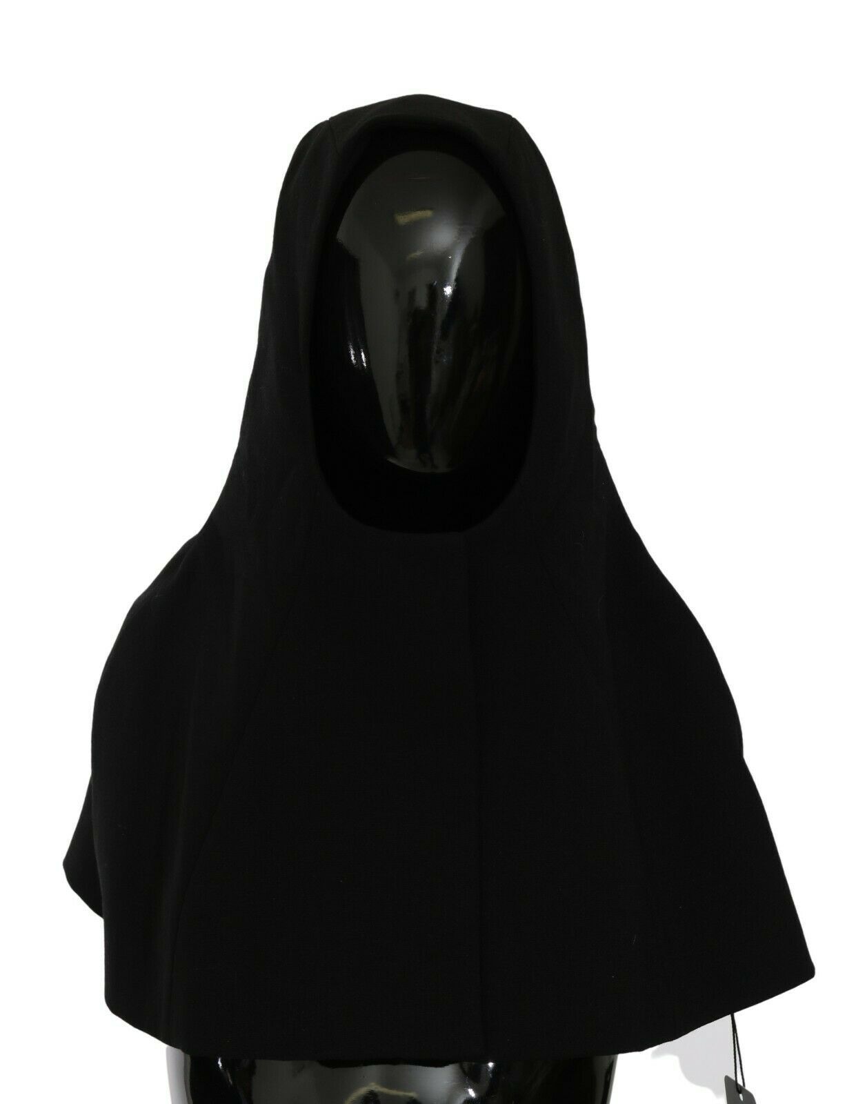 Dolce & Gabbana Black Wool Full Head Hooded Scarf Hat
