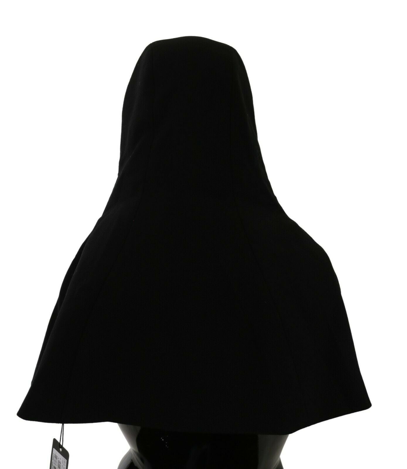 Dolce & Gabbana Black Wool Full Head Hooded Scarf Hat-3