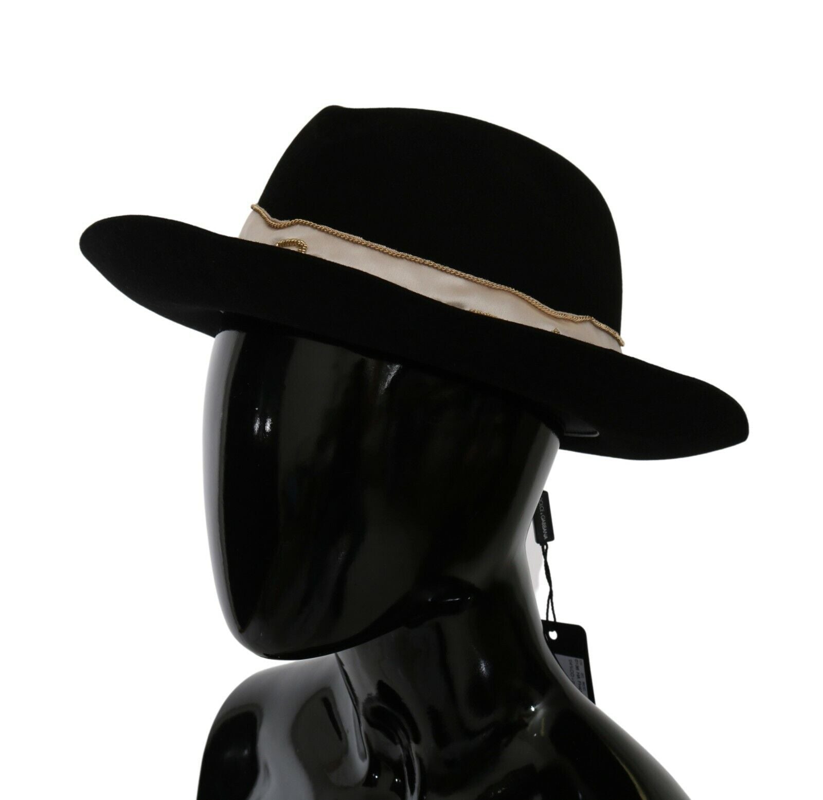 Dolce & Gabbana Schwarzer Lapin Amor Gignit Panamahut mit breiter Krempe-3