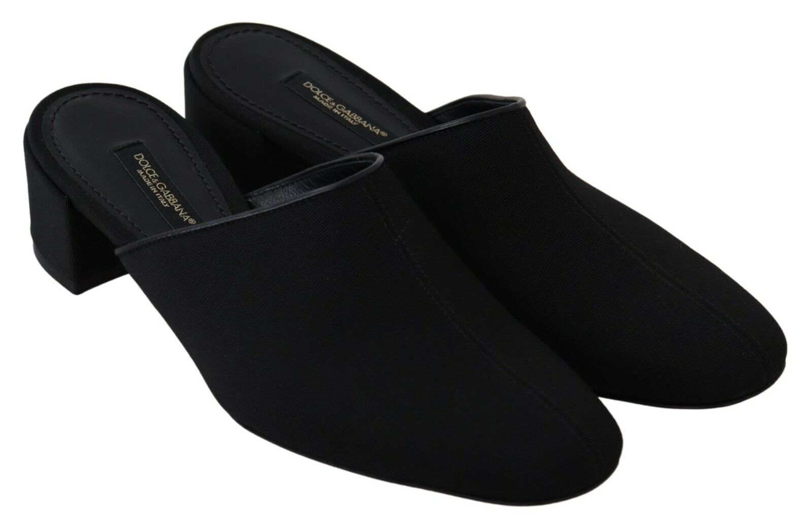 Dolce & Gabbana Schwarze Grosgrain-Sandalen Sandalen Frauen Schuhe-6