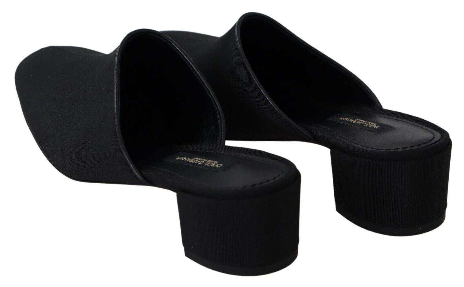 Dolce & Gabbana Schwarze Grosgrain-Sandalen Sandalen Frauen Schuhe-7