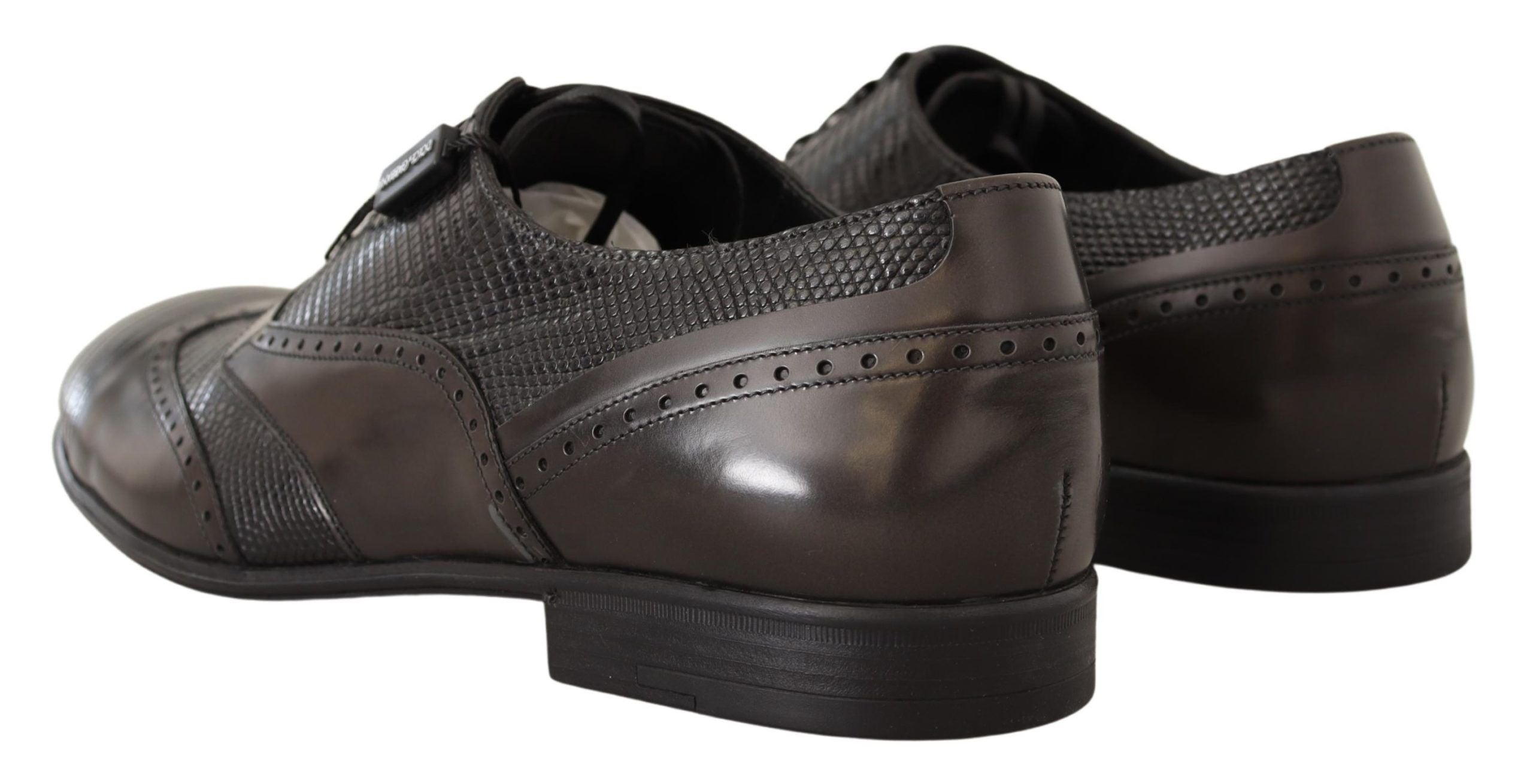 Dolce & Gabbana Braune Eidechsenhaut Leder Oxford Dress Schuhe-3