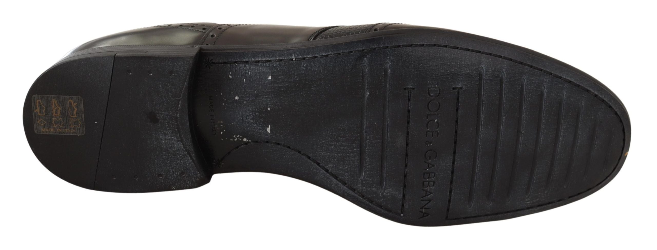 Dolce & Gabbana Braune Eidechsenhaut Leder Oxford Dress Schuhe-5