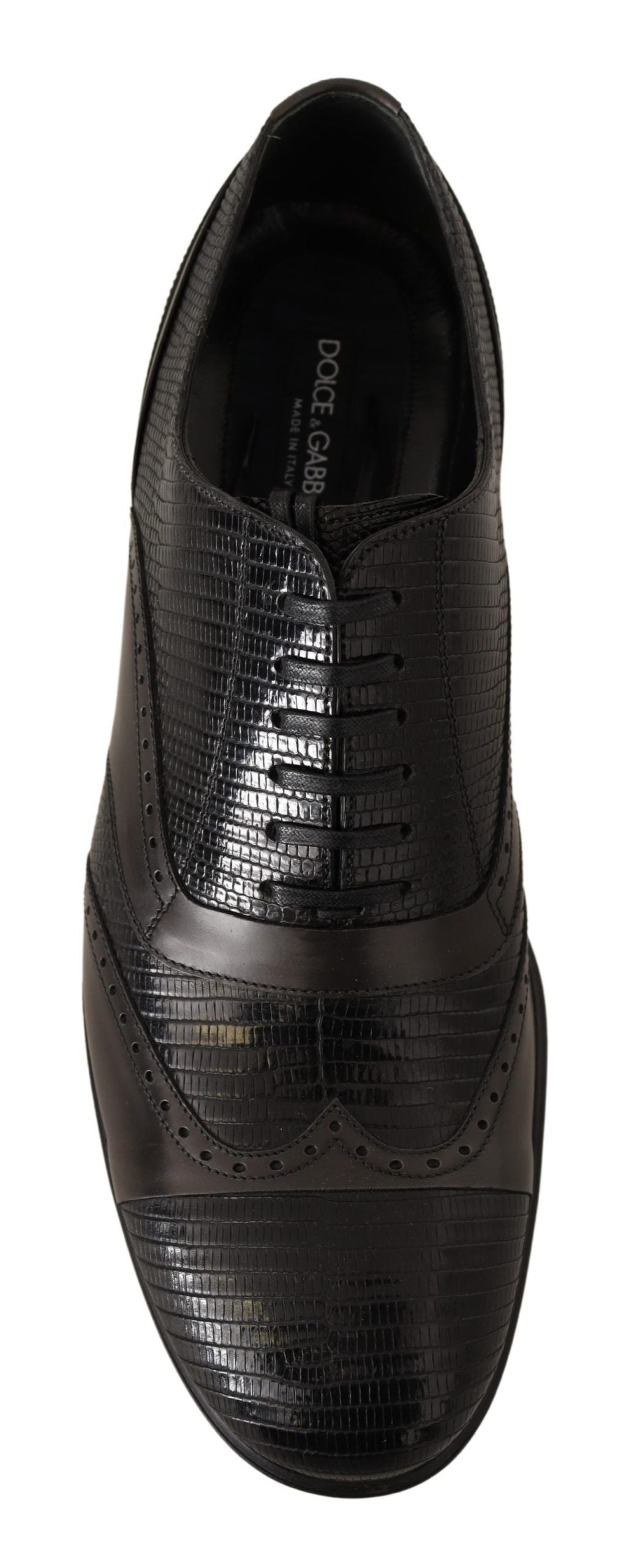 Dolce & Gabbana Braune Eidechsenhaut Leder Oxford Dress Schuhe-6