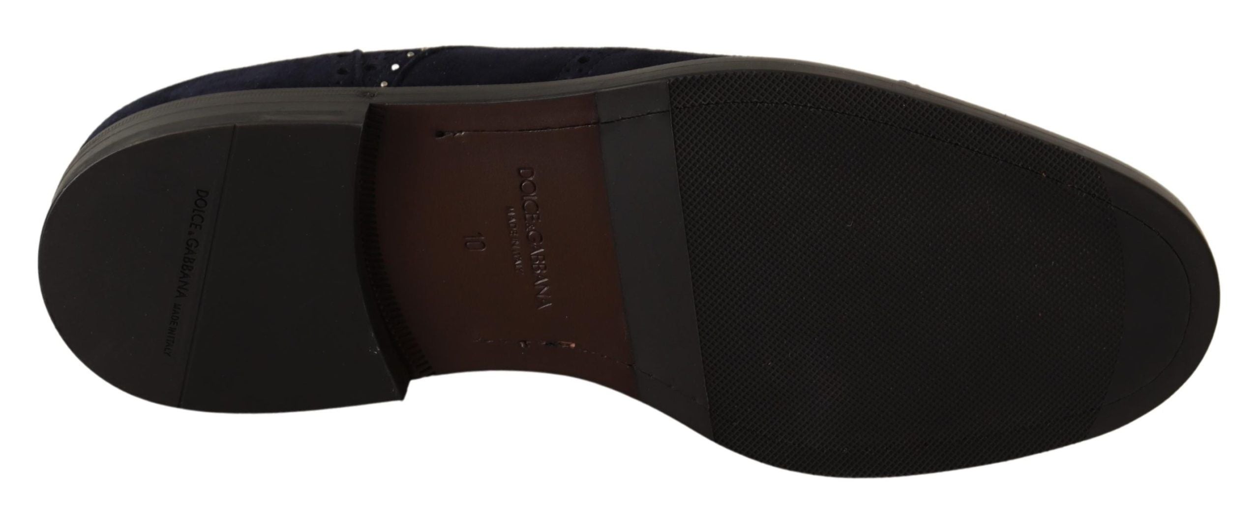 Dolce & Gabbana Blaue Derby-Schuhe aus Wildleder mit Nieten-3