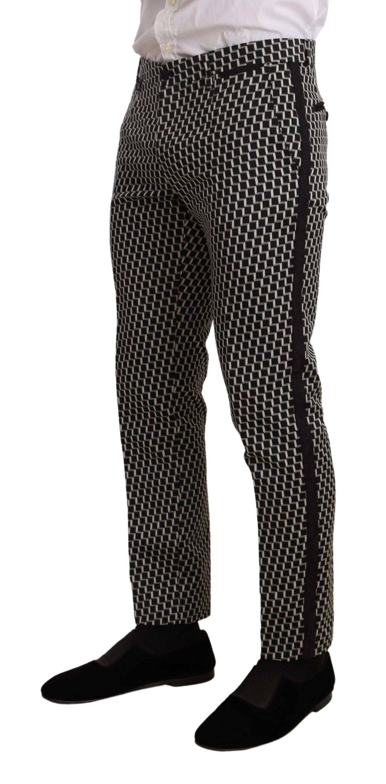 Conjunto de 3 piezas a cuadros blancos y negros de Dolce & Gabbana, traje MARTINI-4