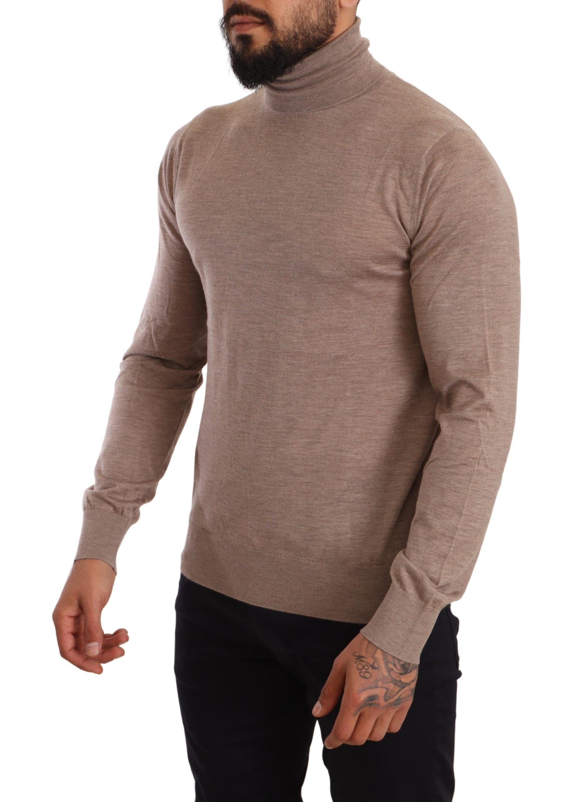 Dolce & Gabbana Brown Cashmere Turtleneck Sweater-2