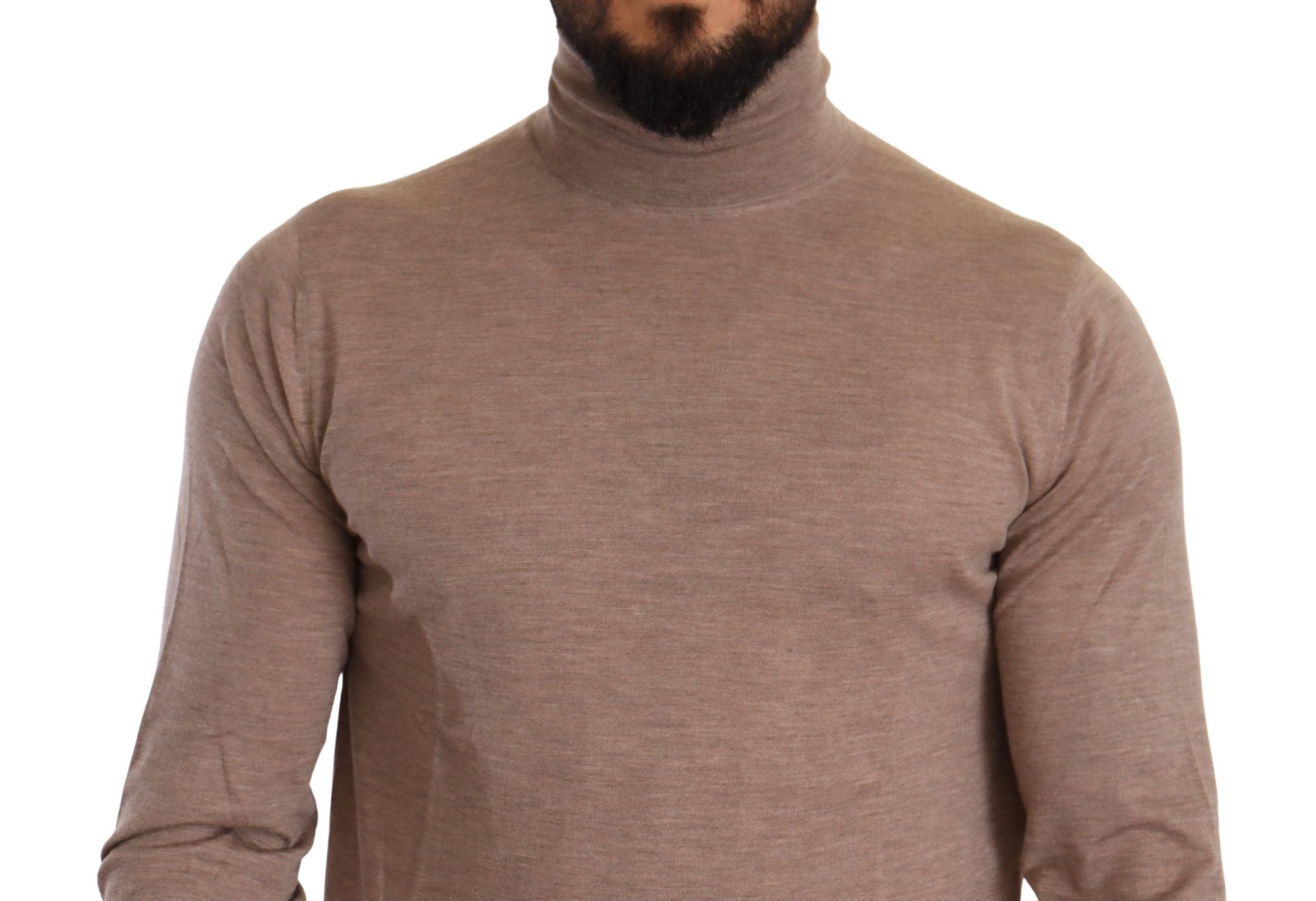 Dolce & Gabbana Brown Cashmere Turtleneck Sweater-4