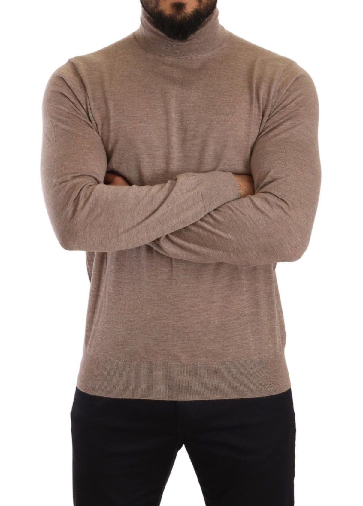 Dolce & Gabbana Brown Cashmere Turtleneck Sweater-5