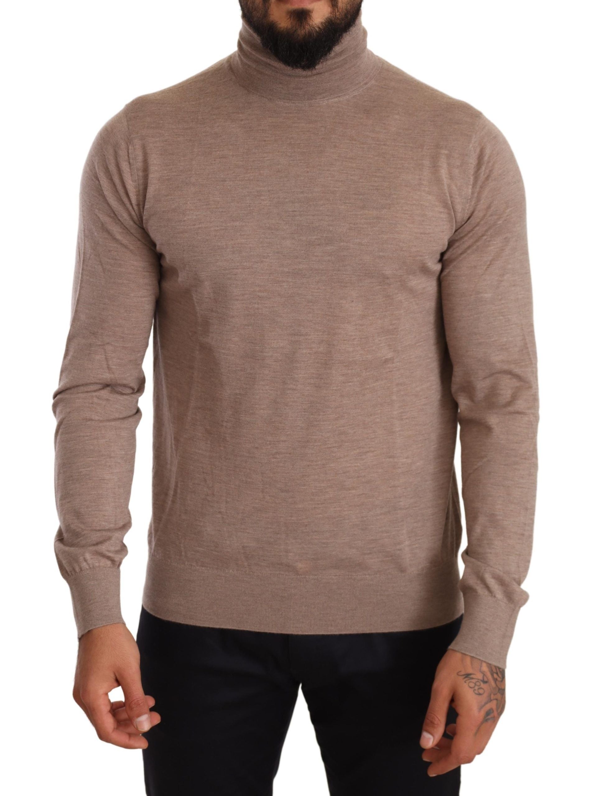 Dolce & Gabbana Brown Cashmere Turtleneck Sweater-1