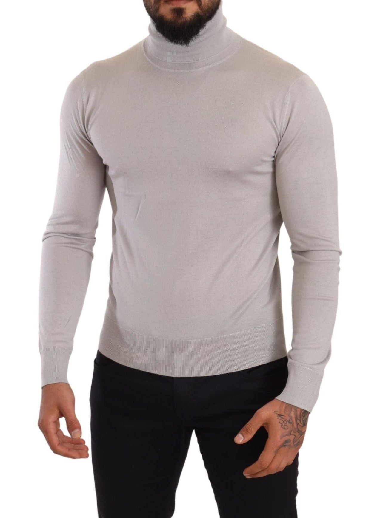 Dolce & Gabbana Grauer Kaschmir-Rollkragenpullover-5