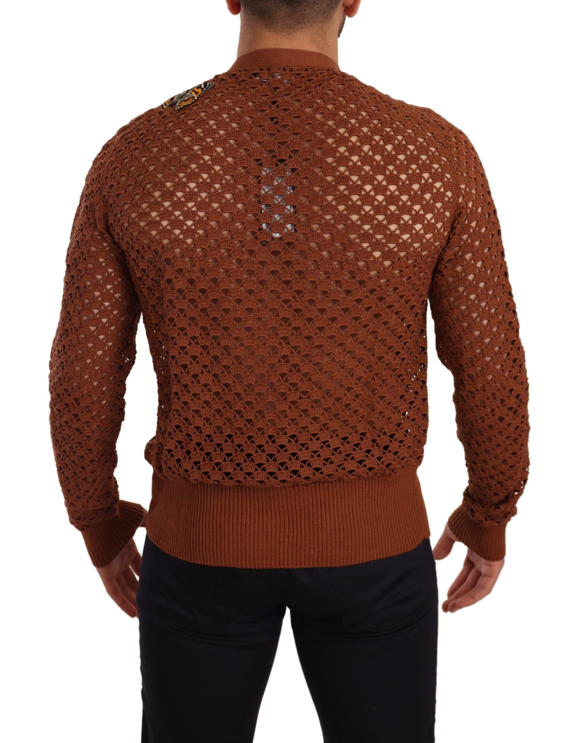 Dolce & Gabbana Brown Leopard Butterfly Knit Sweater-3