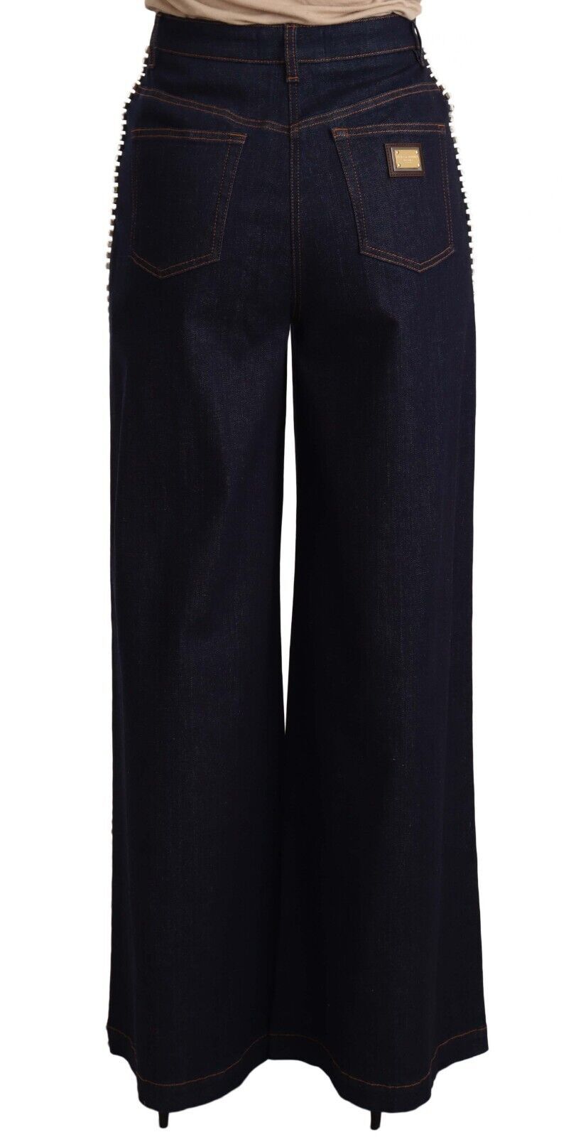 Dolce & Gabbana dark blue flared jeans with crystal embellishment-3