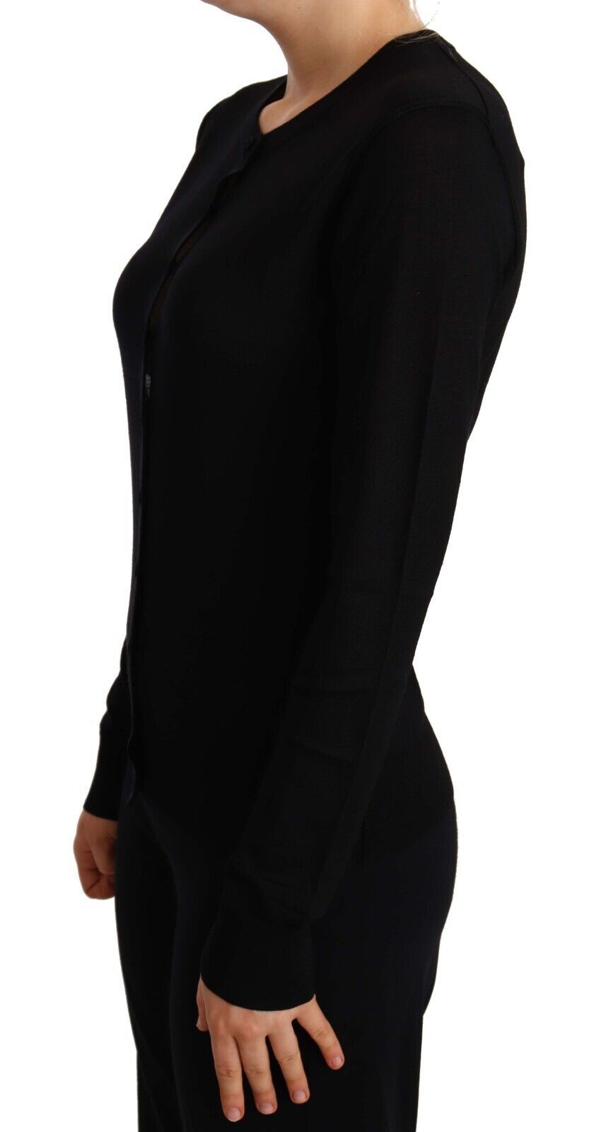 Suéter negro de cuello redondo de Dolce & Gabbana, suéter de lana STAFF-2