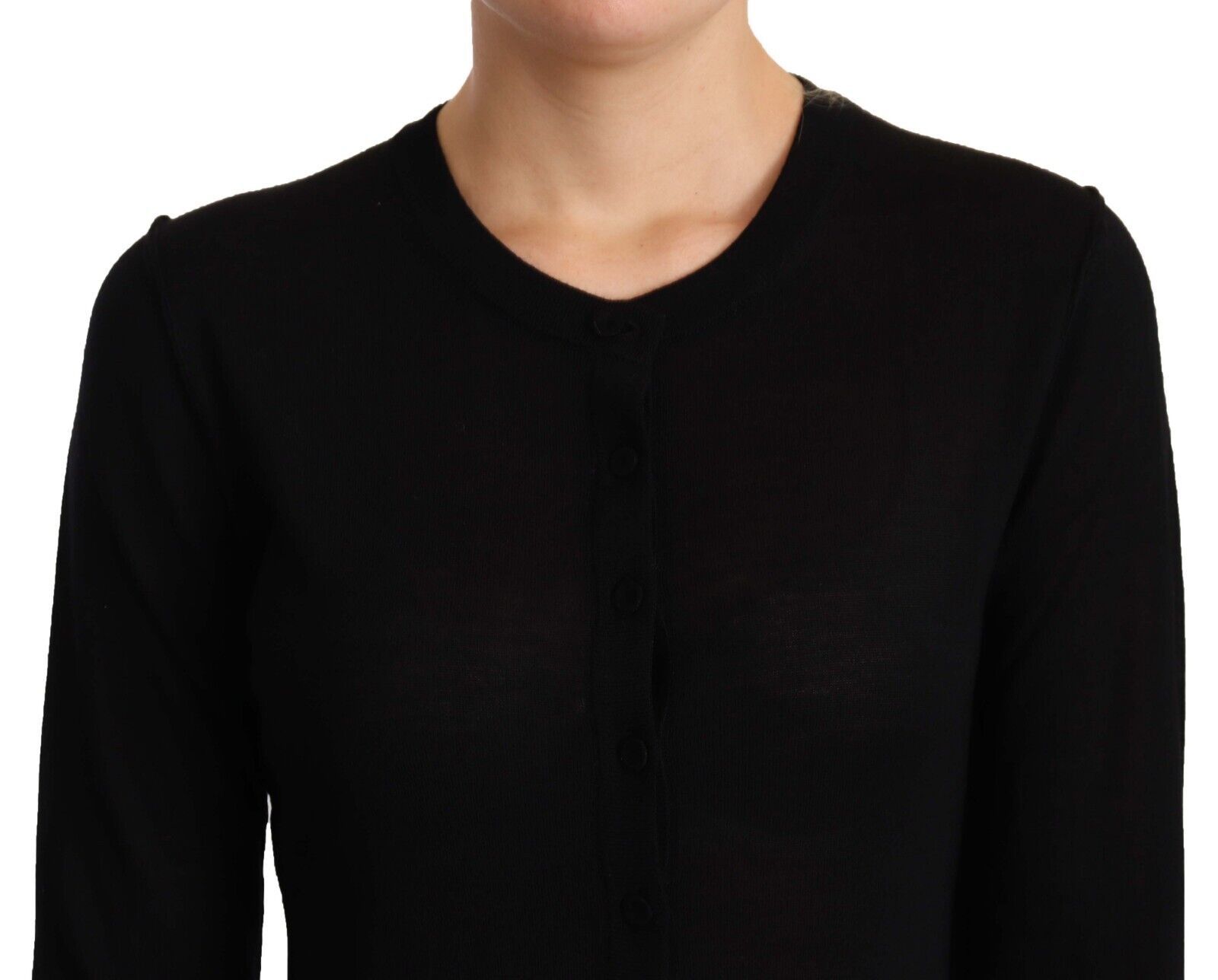 Suéter negro de cuello redondo de Dolce & Gabbana, suéter de lana STAFF-4