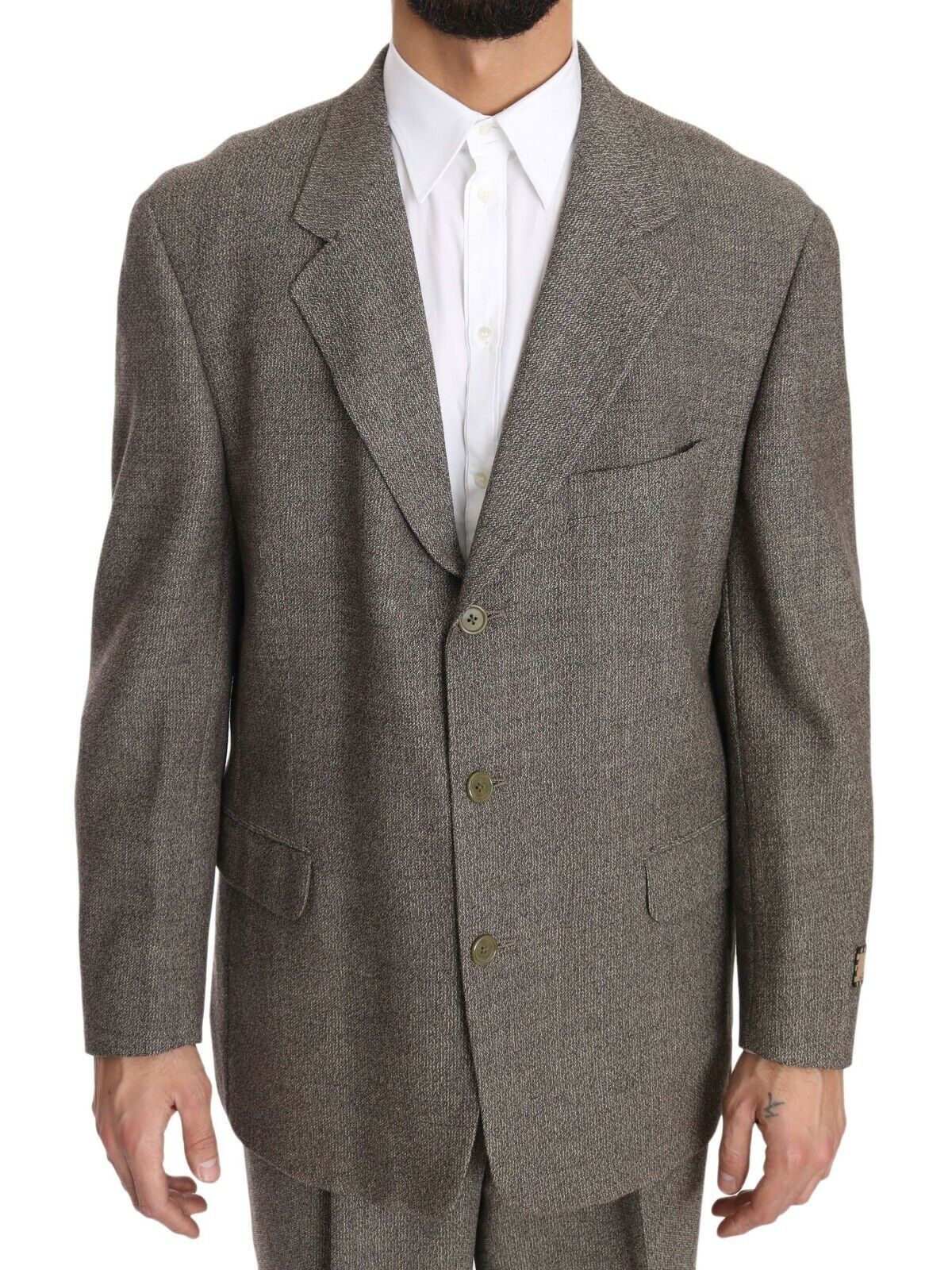Fendi brown single-breasted wool suit-4