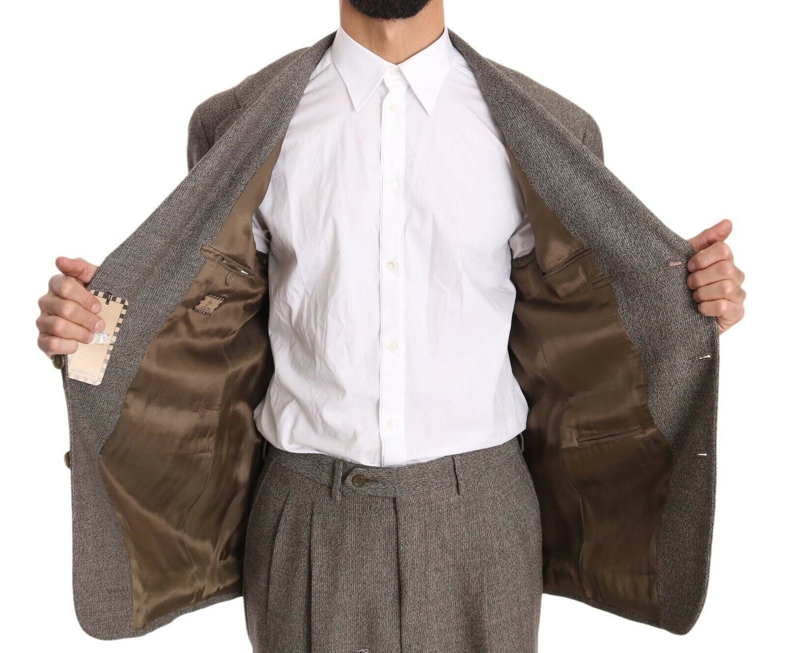 Fendi brown single-breasted wool suit-5