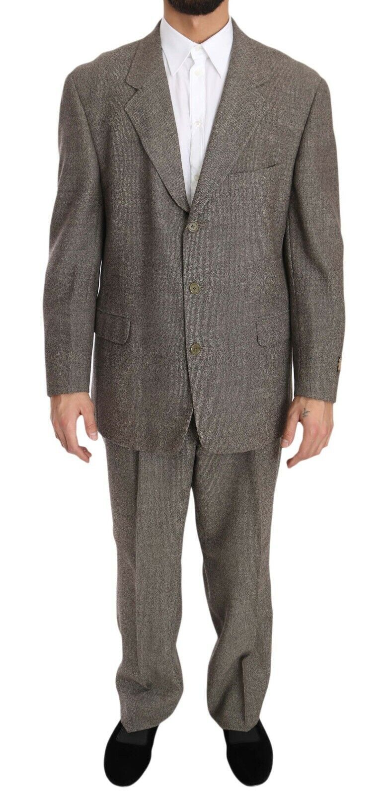 Fendi brown single-breasted wool suit-1
