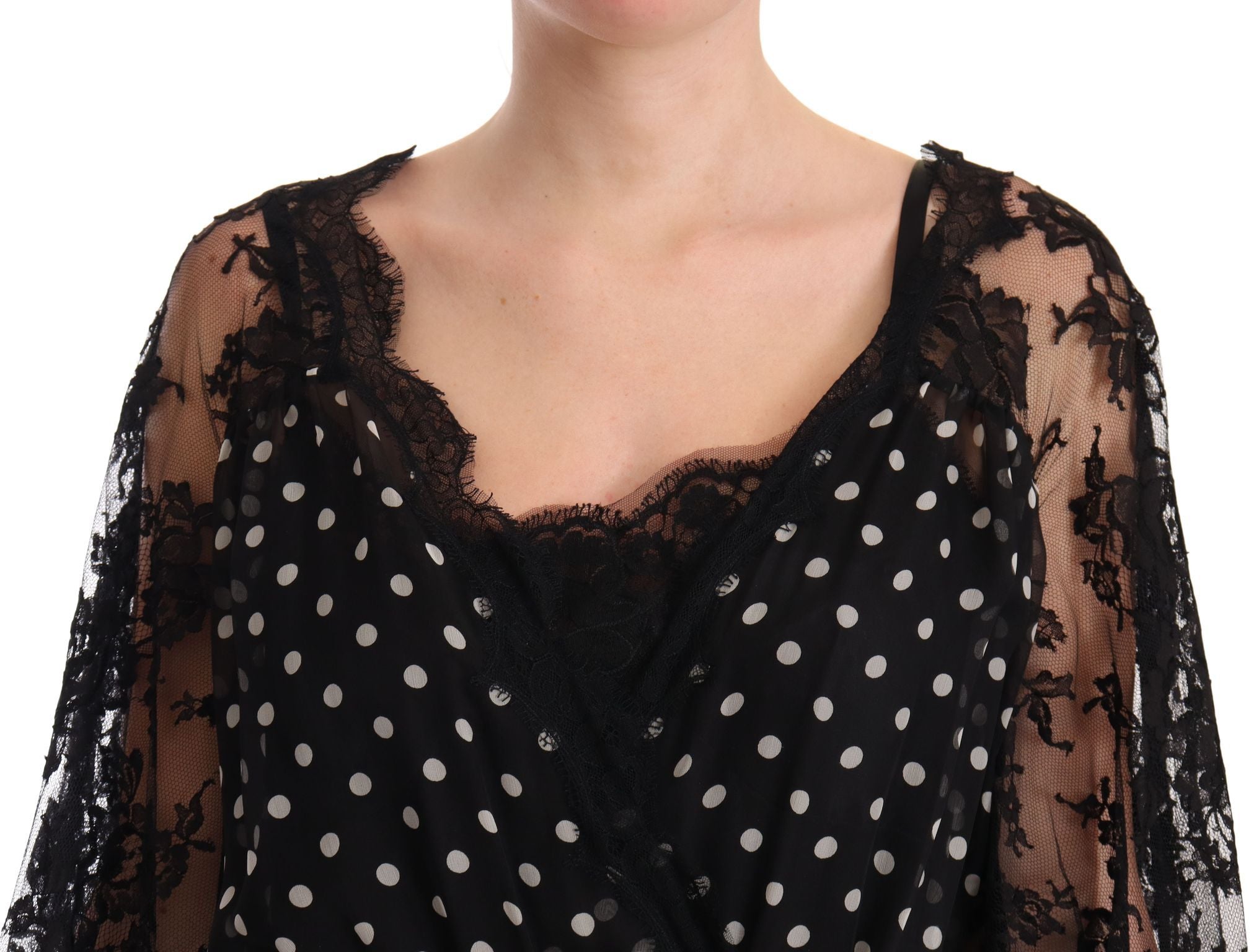 Dolce & Gabbana Black Maxi Capri Dress with Floral Lace-2