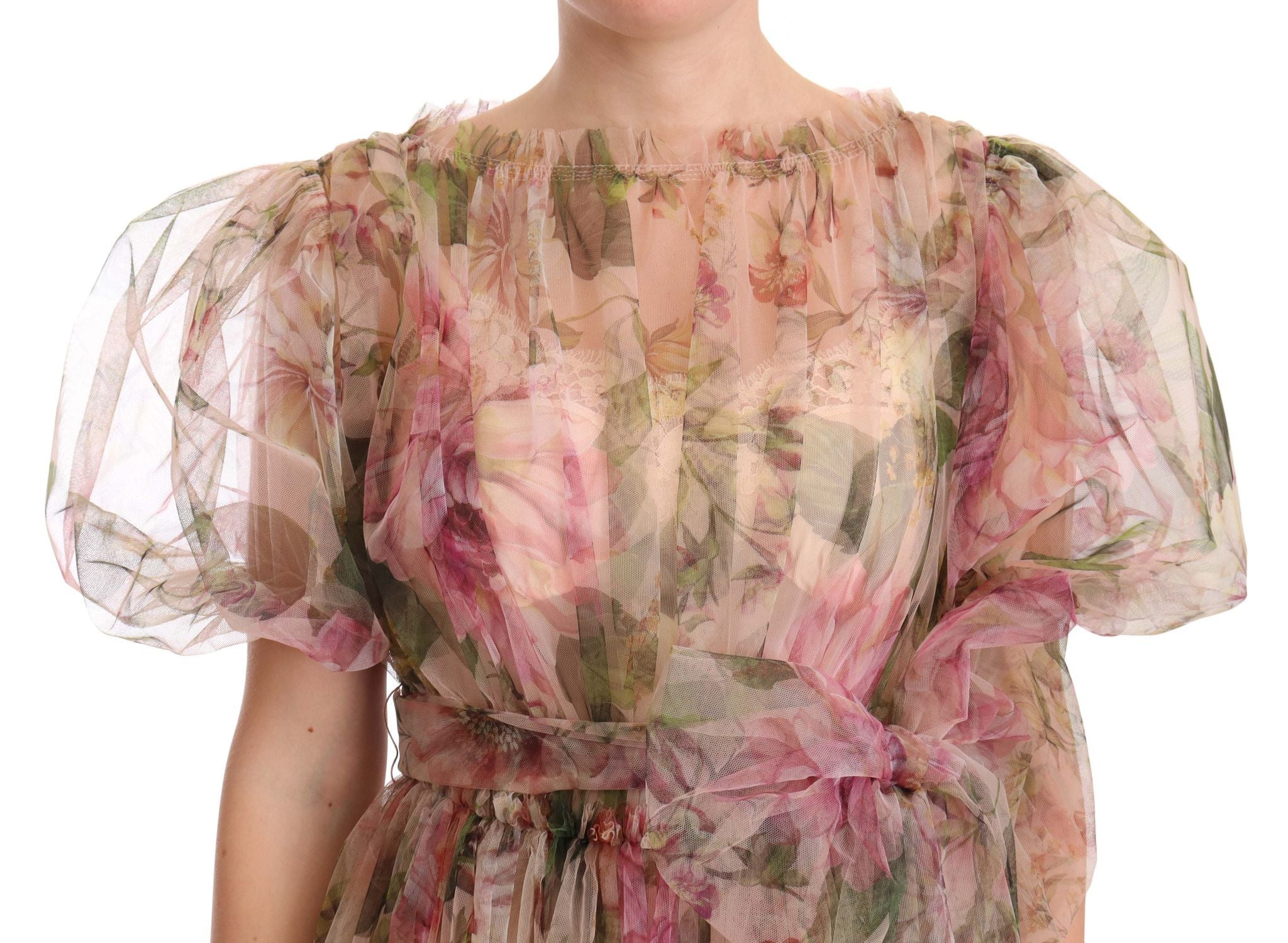 Vestido largo maxi con estampado floral multicolor de Dolce & Gabbana-2