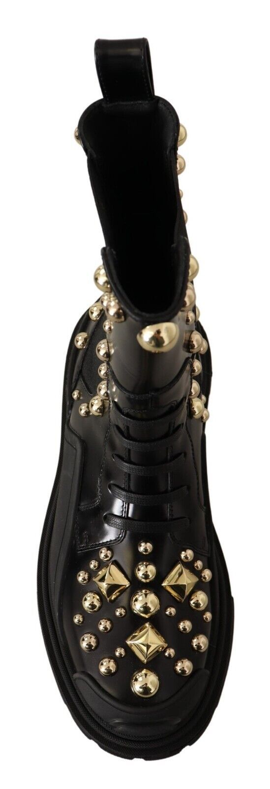 Botas con tachuelas de cuero negro de Dolce & Gabbana-7