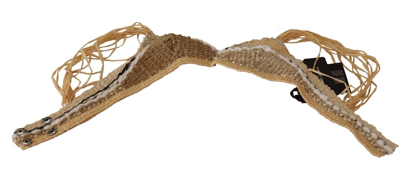 Dolce & Gabbana Beige Stroh Raffia Woven Crochet Cover Up Top-4