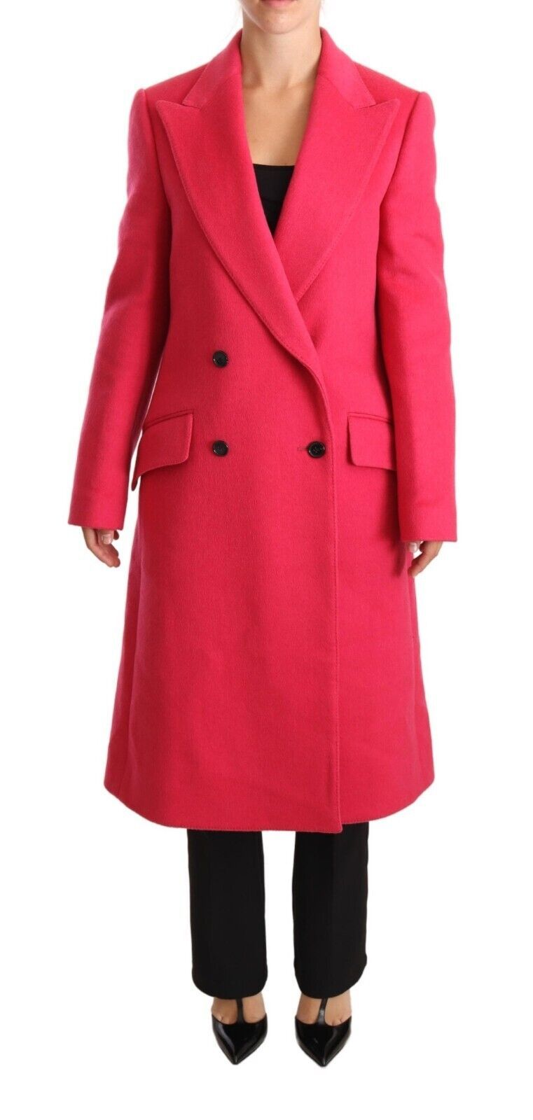 Dolce & Gabbana Pink Double-Breasted Trench Coat Jacket