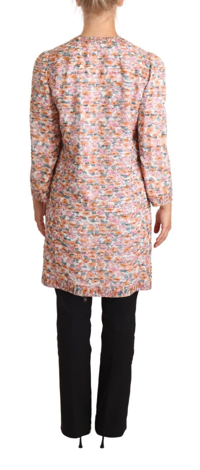 Dolce & Gabbana Multicolor Floral Print Silk Trench Coat Jacket-3