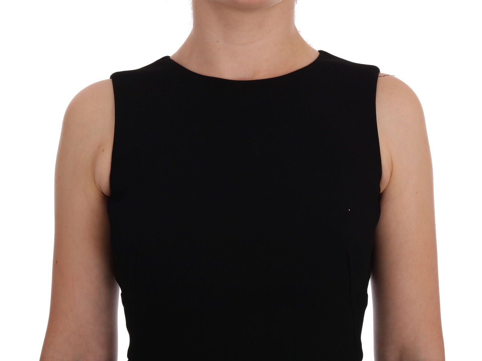Dolce & Gabbana Black Stretch Crystal Sheath Dress-6