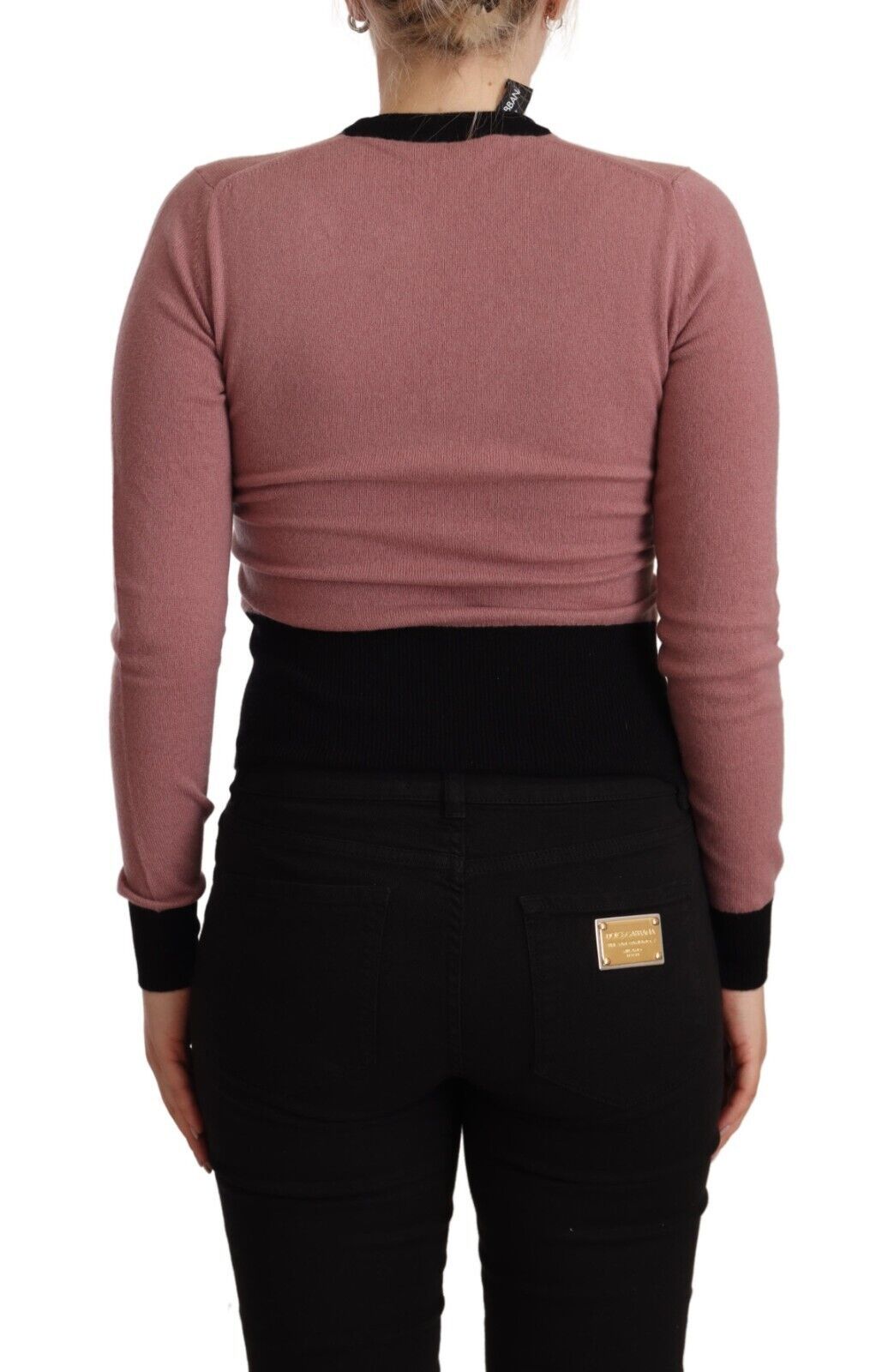 Dolce & Gabbana Rosa Kaschmirpullover mit Rundhalsausschnitt Sartoria Pullover-4