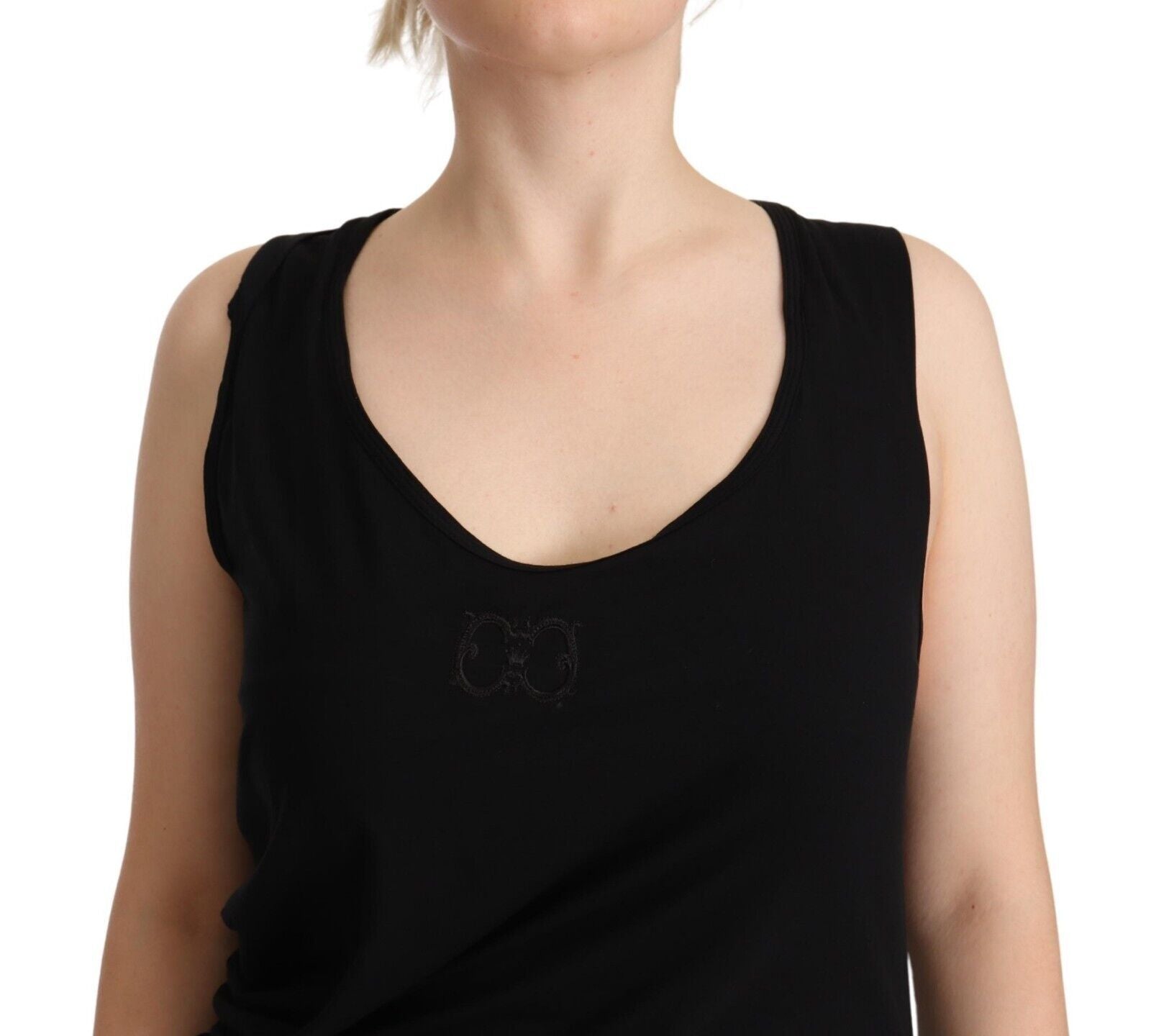 Roberto Cavalli Black sleeveless cotton mini dress-4