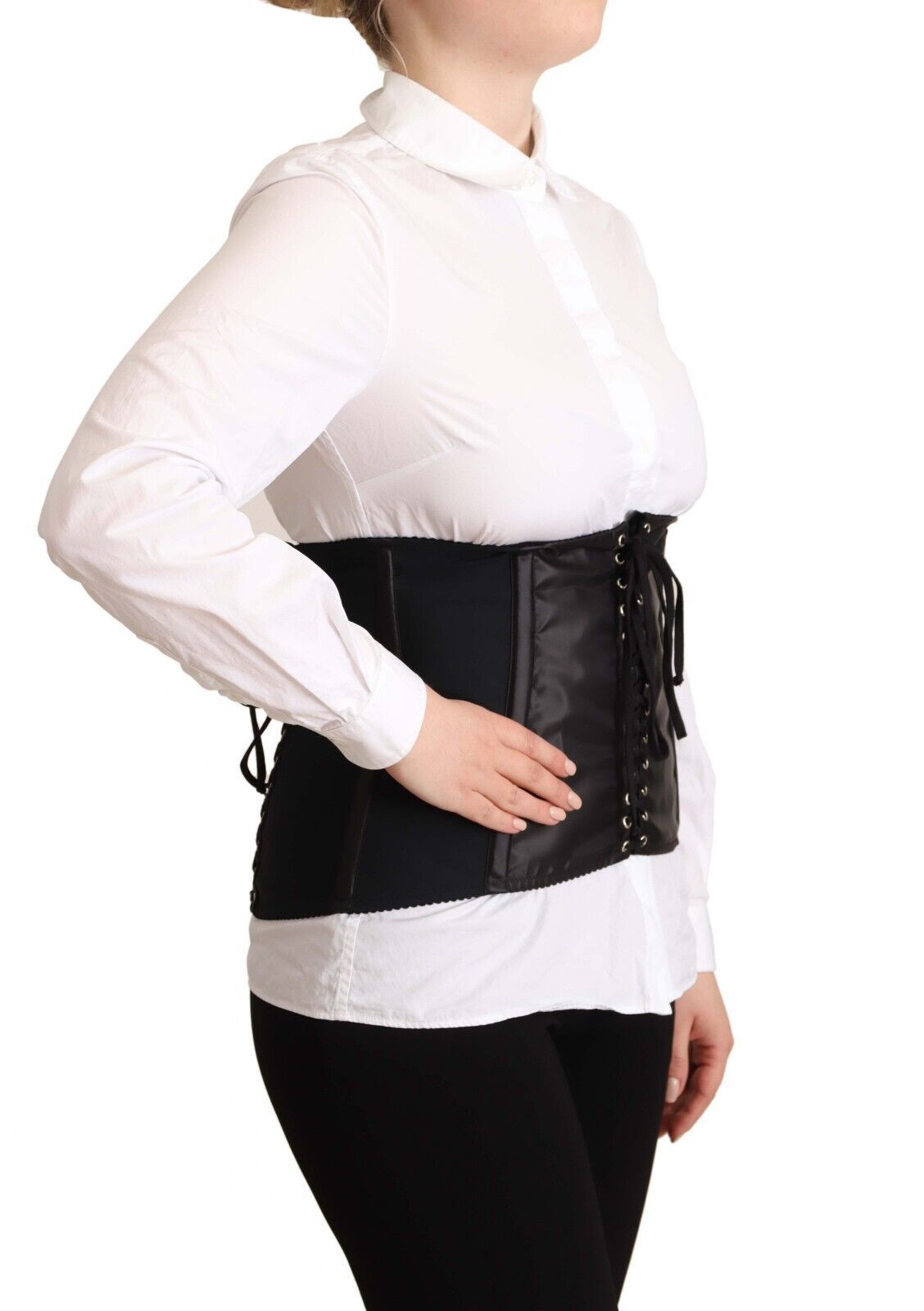 Dolce & Gabbana Black Corset Belt Stretch Waist Strap Top-2