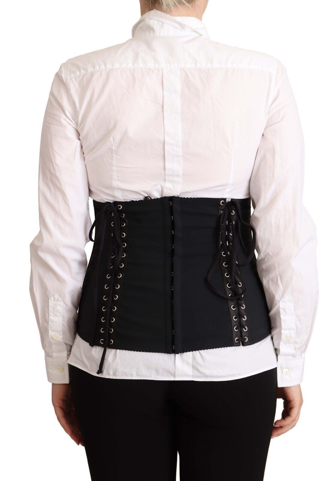 Dolce & Gabbana Black Corset Belt Stretch Waist Strap Top-3