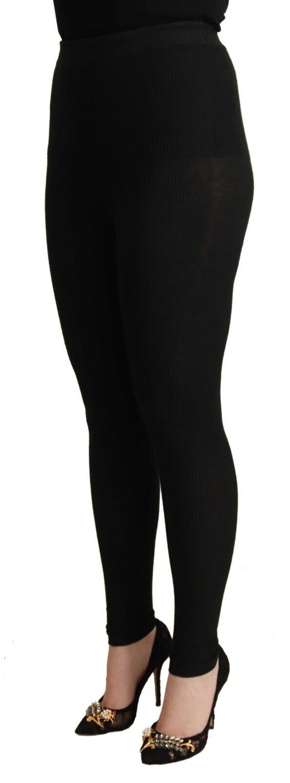 Dolce & Gabbana Schwarze Kaschmir-Stretch-Taillen-Hose-2