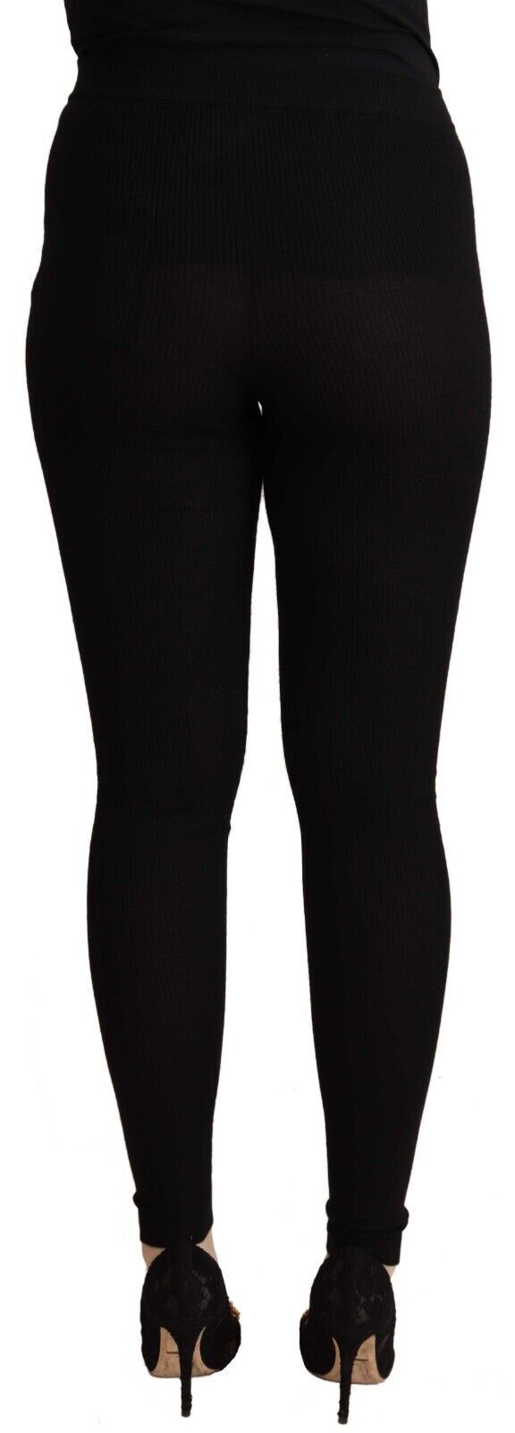 Pantalones de cachemira negra con cintura elástica de Dolce & Gabbana-3