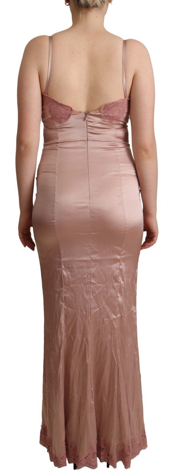 Dolce & Gabbana Rosa Spitze Langes Bodycon Maxi Kleid aus Polyester-3