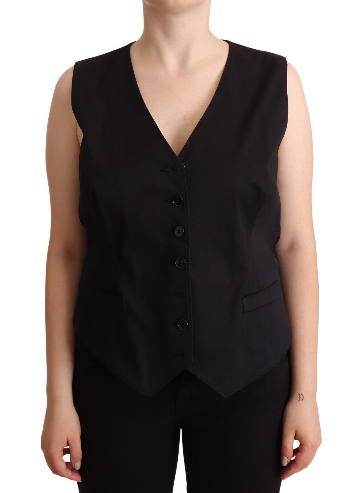 Chaleco sin mangas con botones negros de Dolce & Gabbana-1