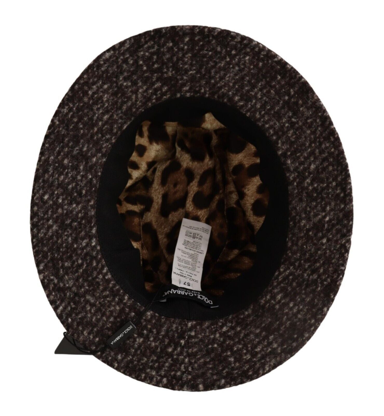 Dolce & Gabbana Grey Melange Mixed Fabric Tweed Hat-5