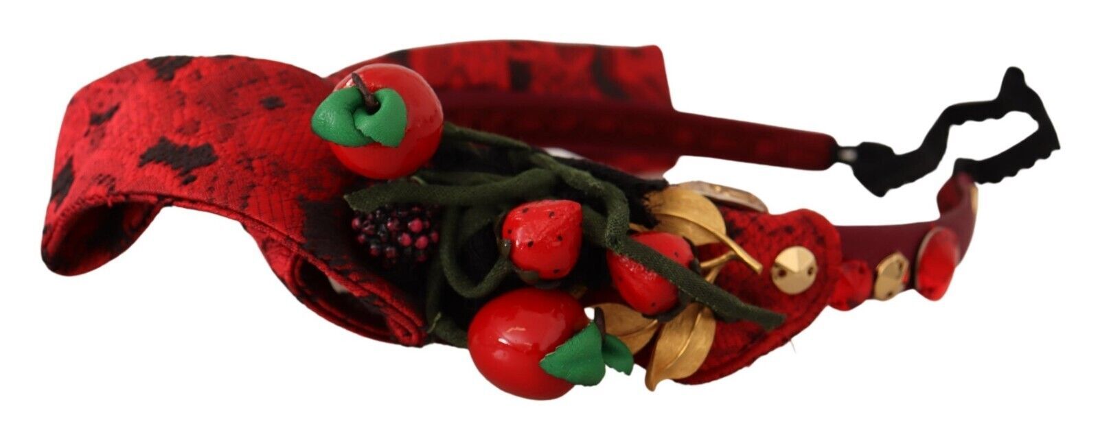 Dolce & Gabbana Red Tiara Berry Fruit Crystal Bow Hair Diadem Headband-2