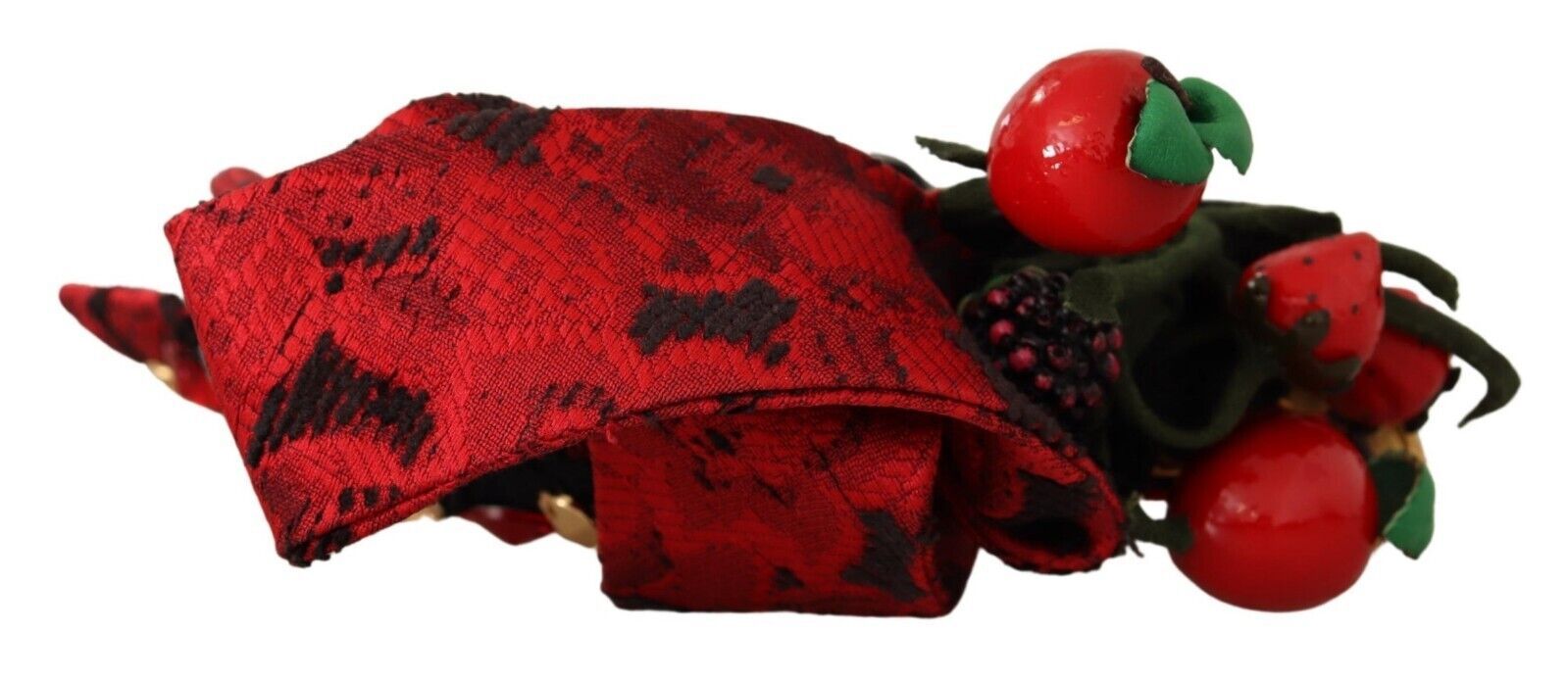 Dolce & Gabbana Red Tiara Berry Fruit Crystal Bow Hair Diadem Headband-3