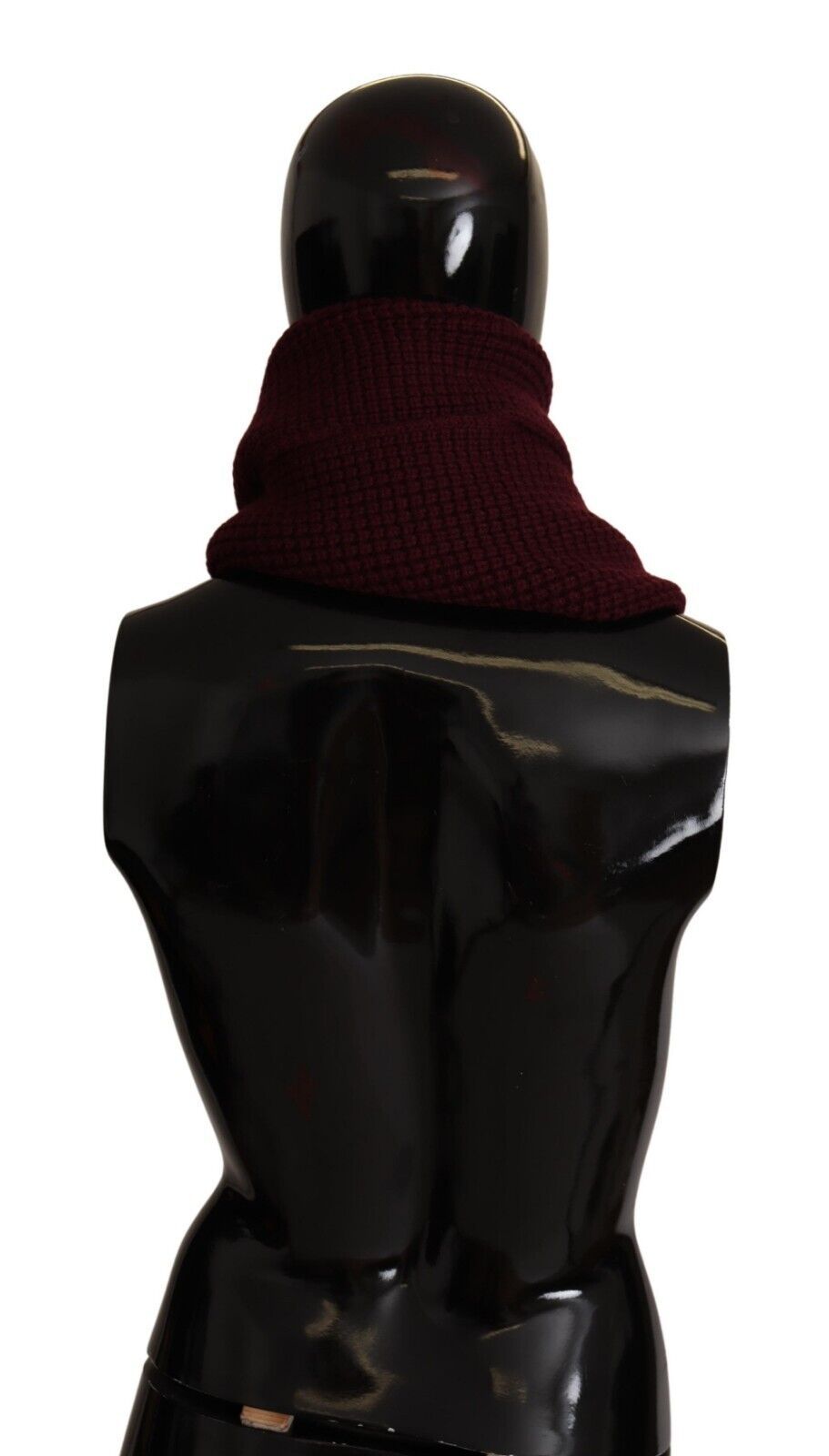 Dolce & Gabbana Dark Red Cashmere Logo Wrap Scarf Knitted Scarf-3