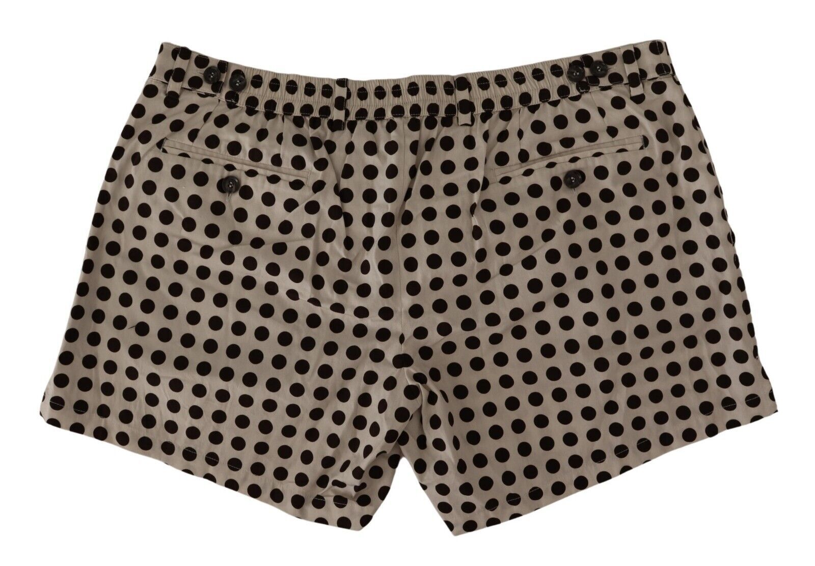 Dolce & Gabbana black and white polka dot cotton-linen shorts-2