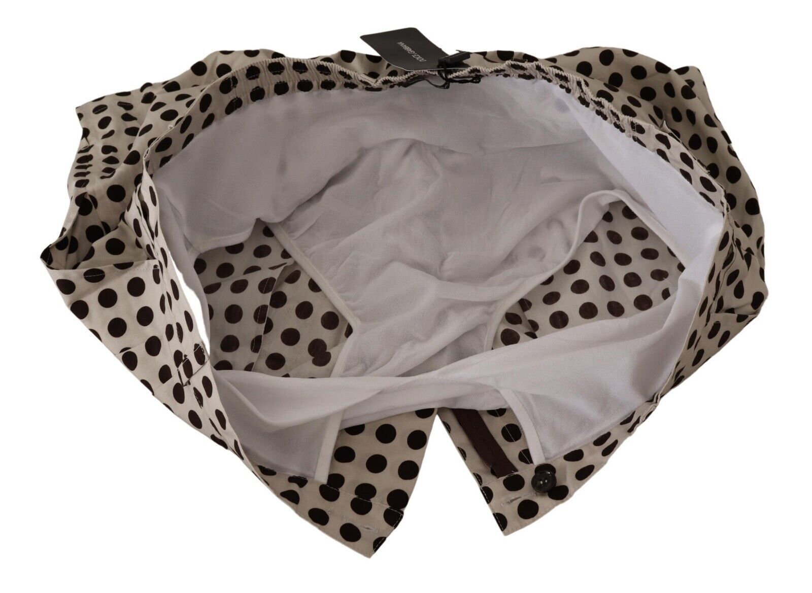 Dolce & Gabbana black and white polka dot cotton-linen shorts-4