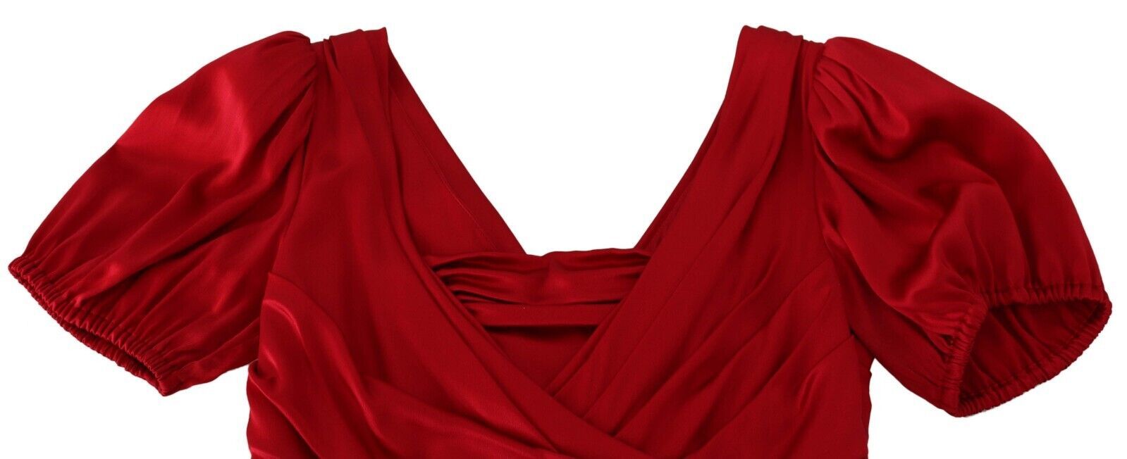 Vestido tubo de sirena de seda elástica roja de Dolce & Gabbana-5