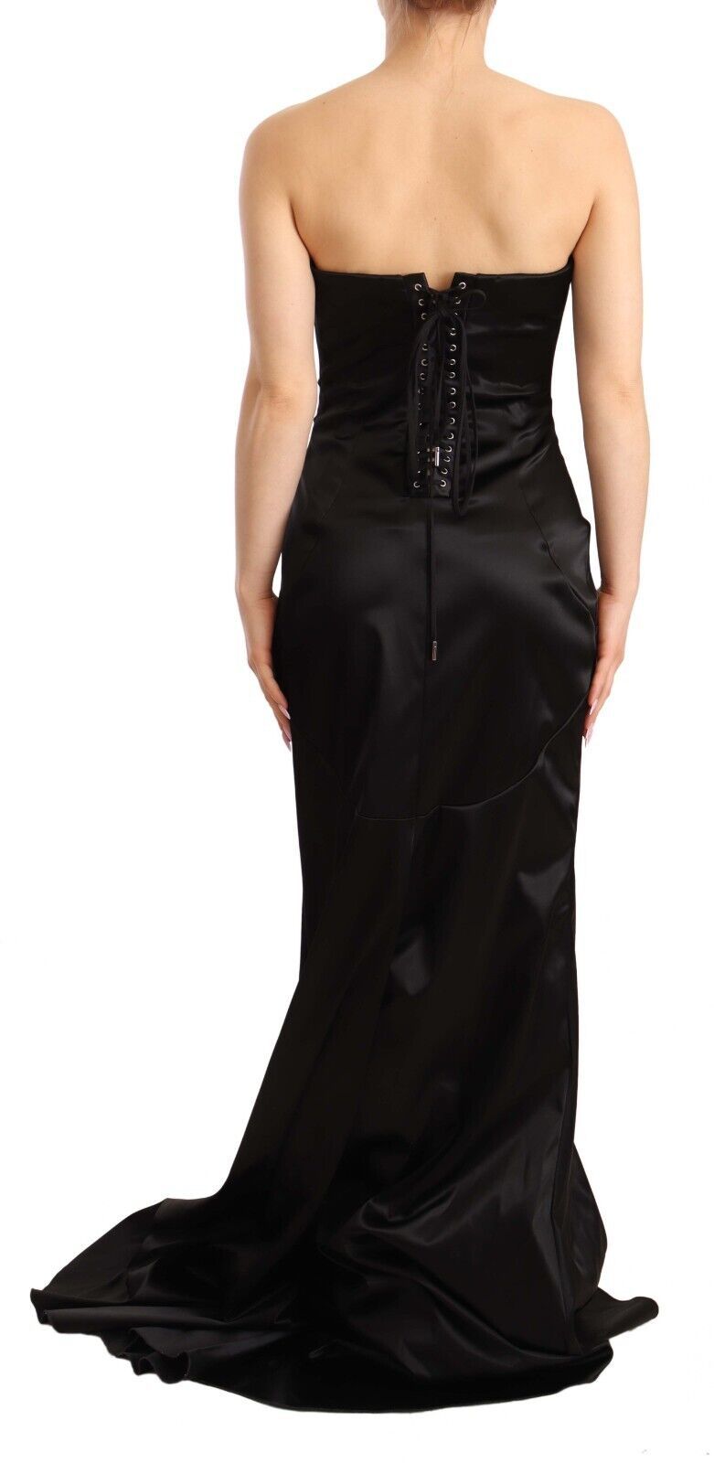 Dolce & Gabbana Black Silk Stretch Sheath Dress in Mermaid Style-3