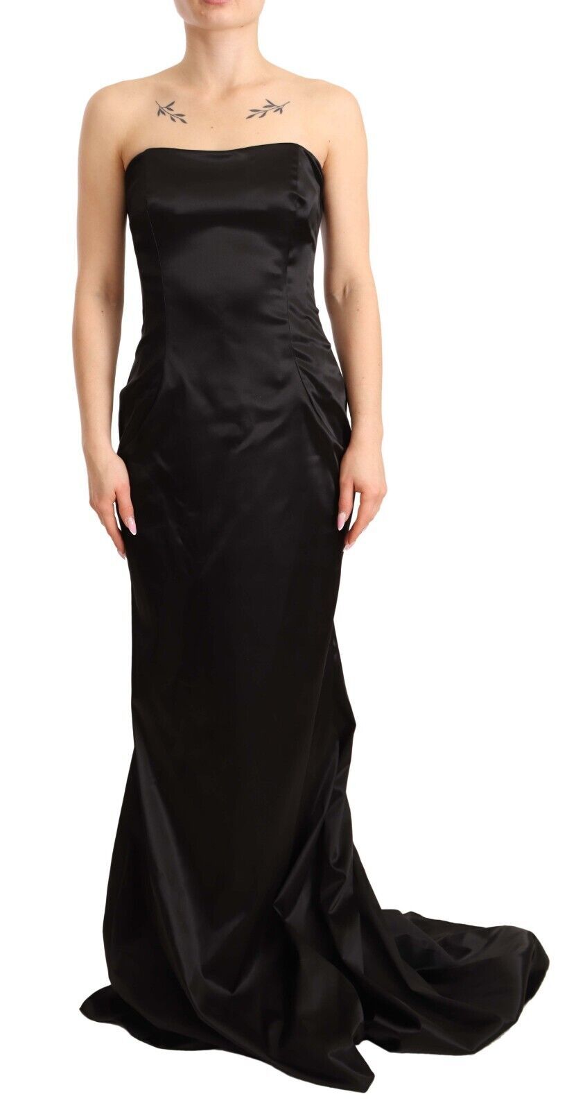 Dolce & Gabbana Black Silk Stretch Sheath Dress in Mermaid Style