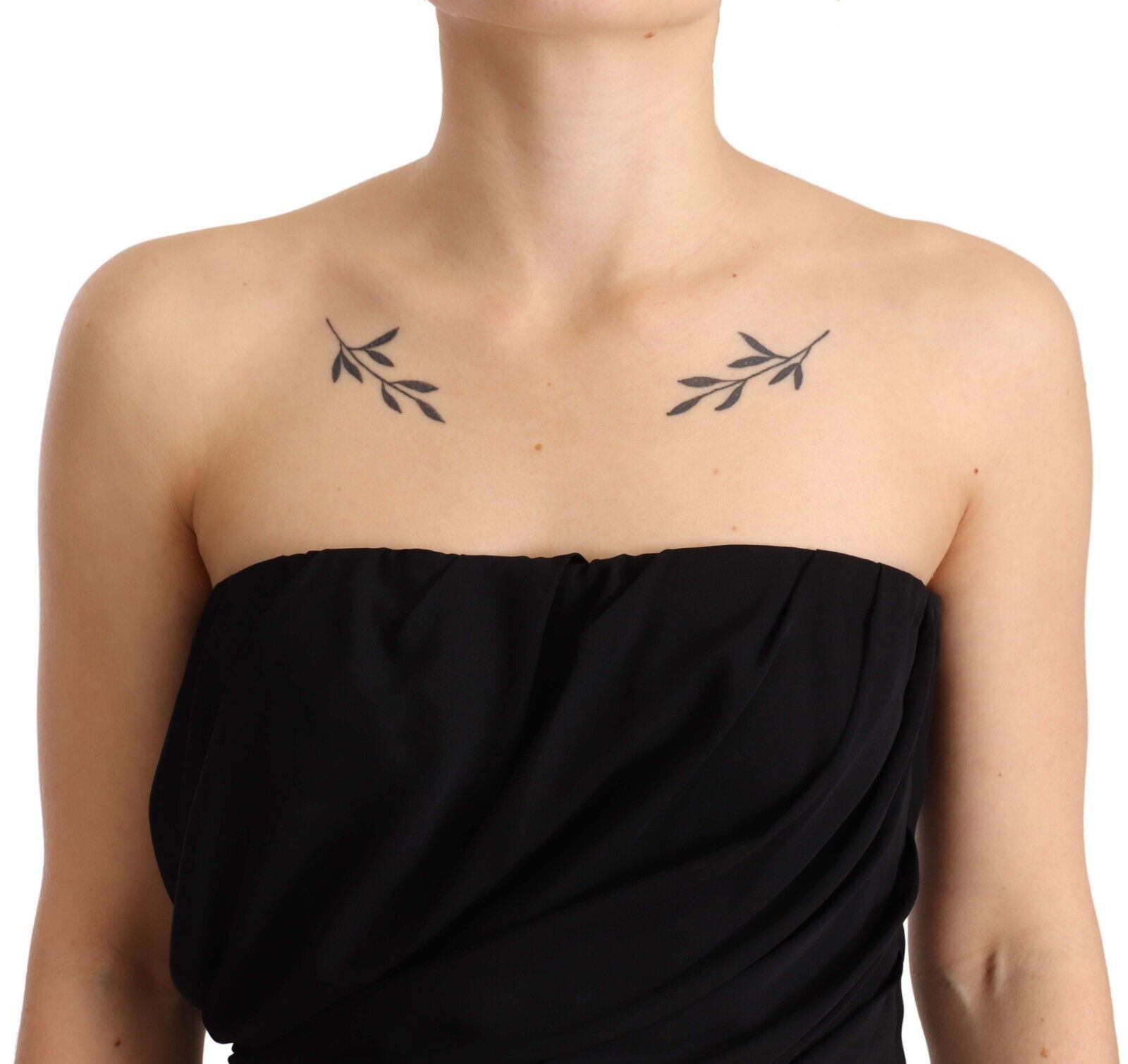 Dolce & Gabbana black strapless midi dress in stretch silk-5