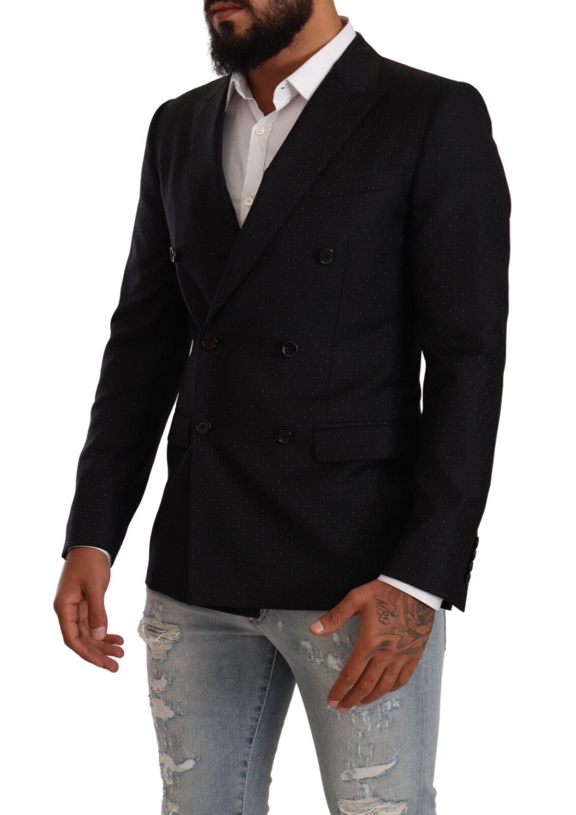 Dolce & Gabbana Black Polka Dot Double-Breasted MARTINI Jacket-2